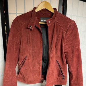 red suede moto jacket